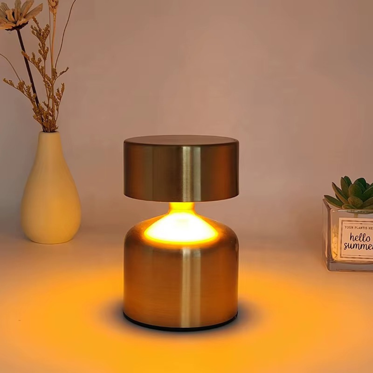 Luminária de Mesa LED Touch 3 Cores Sem Fio Recarregável USB