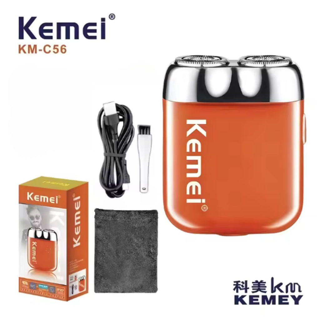 Máquina de Barbear Kemei KM-C56 Mini Navalha Portátil e USB