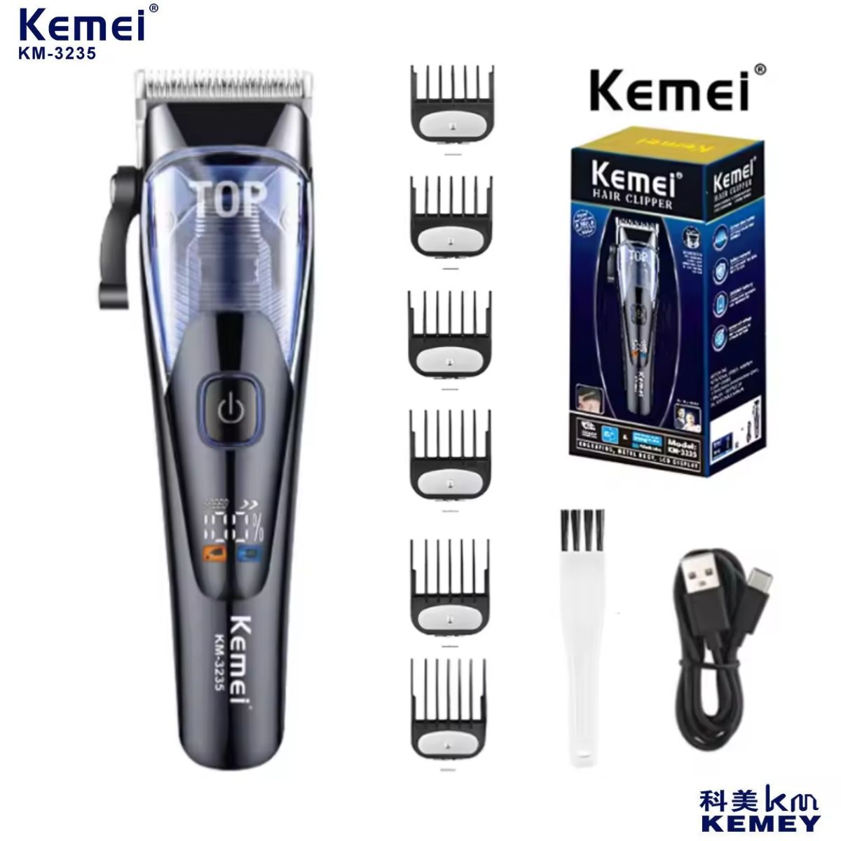 Máquina de Cortar Kemei KM-3235 Profissional e Display Led
