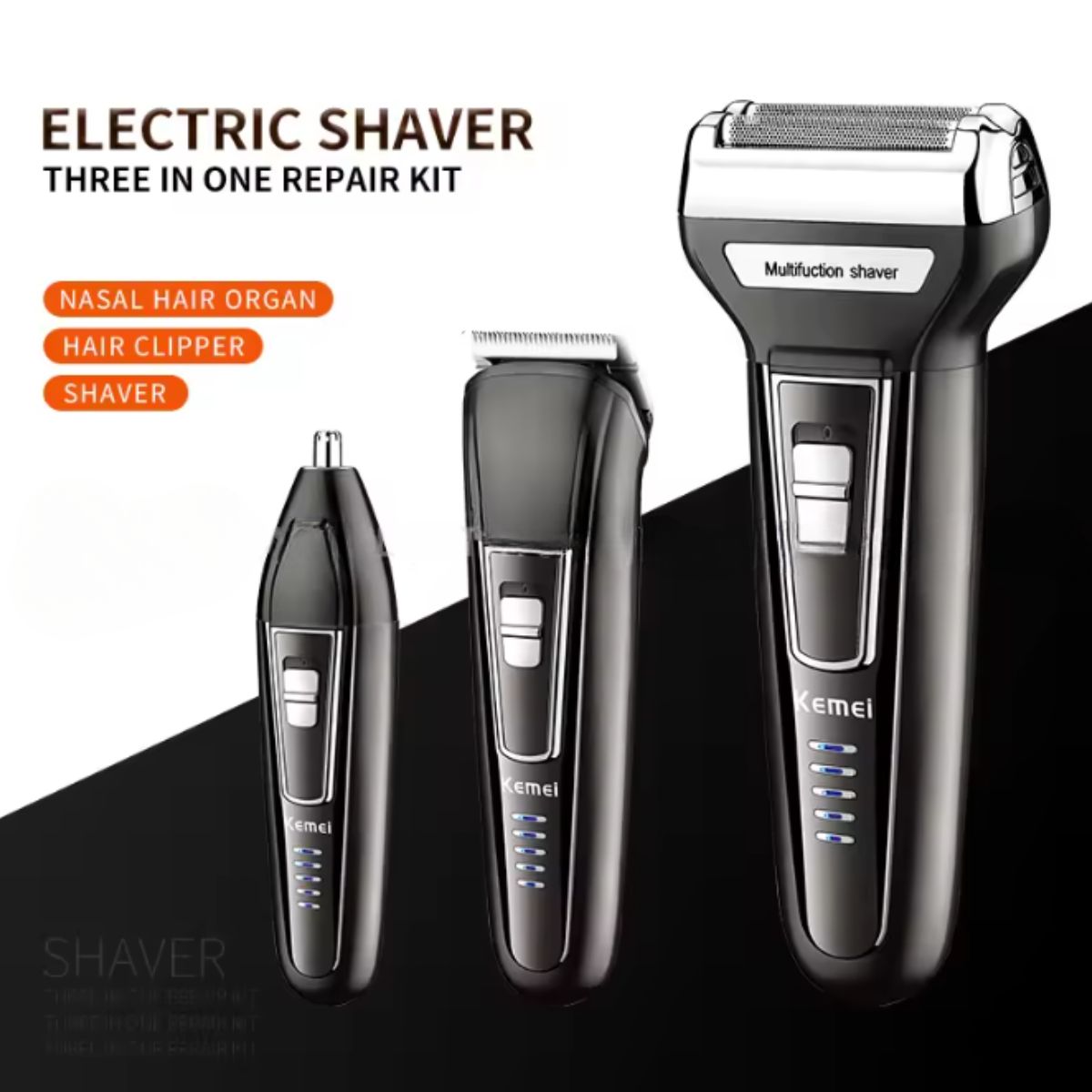 Cortador de Cabelo e Barbeador Kemei KM-6558 Profissional Bivolt