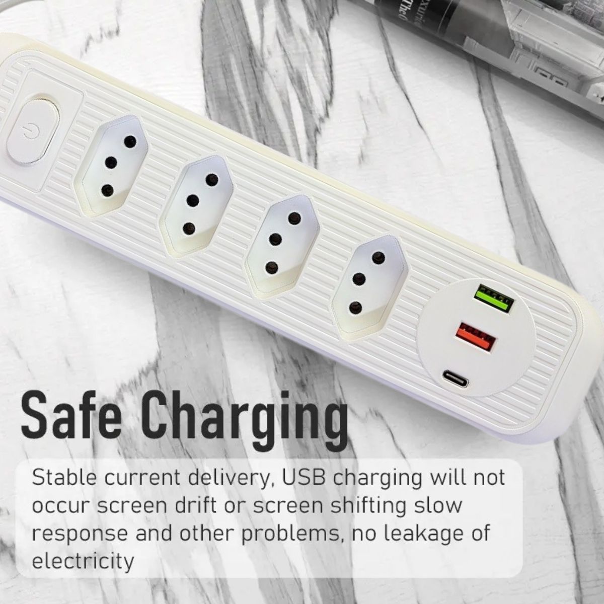 Extensão Elétrica A631 de Ate 5 Tomadas + 2 USB + 1 Tipo-C