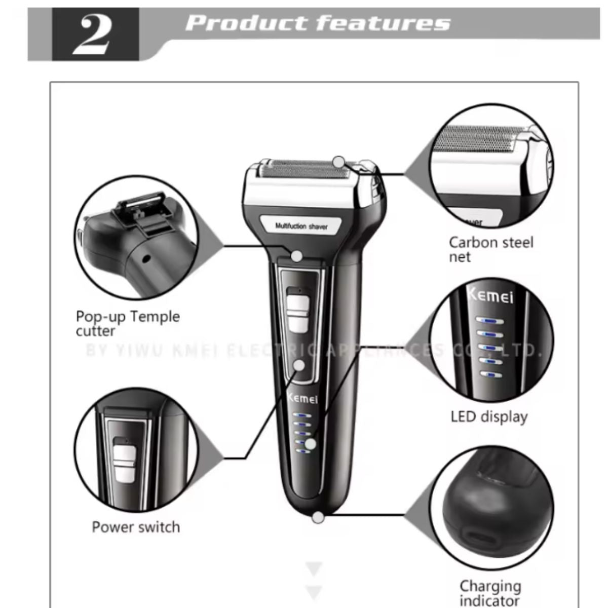 Cortador de Cabelo e Barbeador Kemei KM-6558 Profissional Bivolt