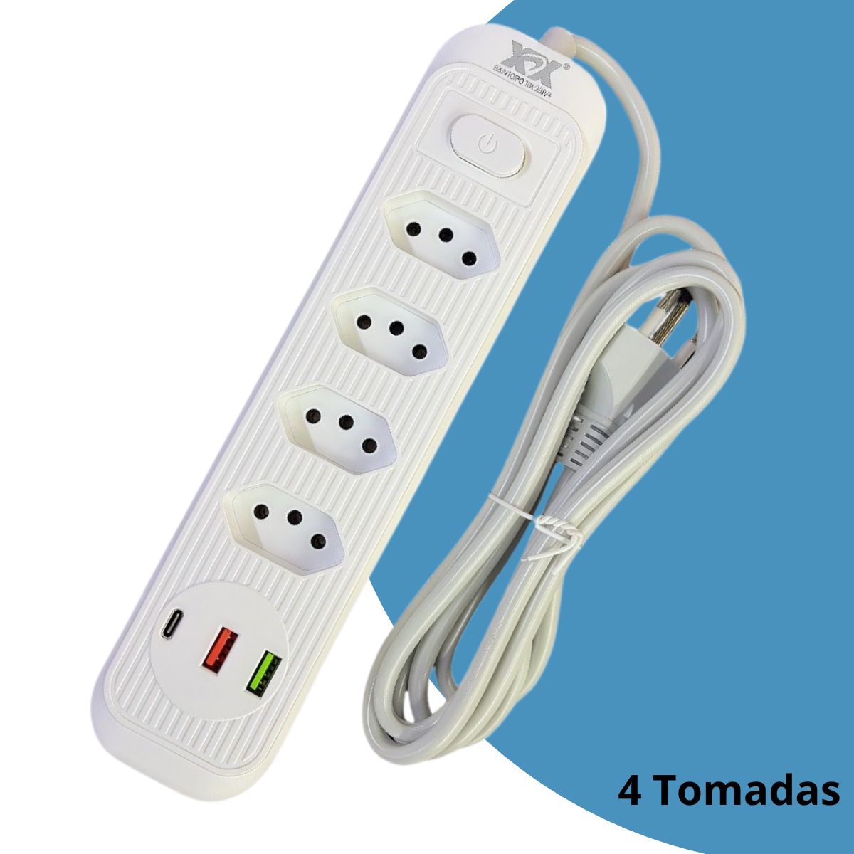 Extensão Elétrica A631 de Ate 5 Tomadas + 2 USB + 1 Tipo-C