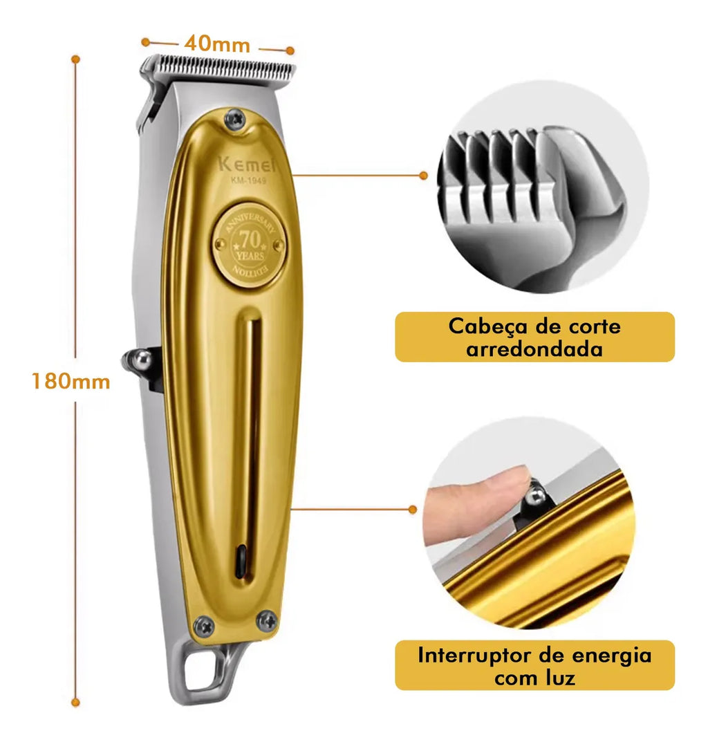 Máquina de Corte Kemei KM-1949  Profissional e Sem Fio