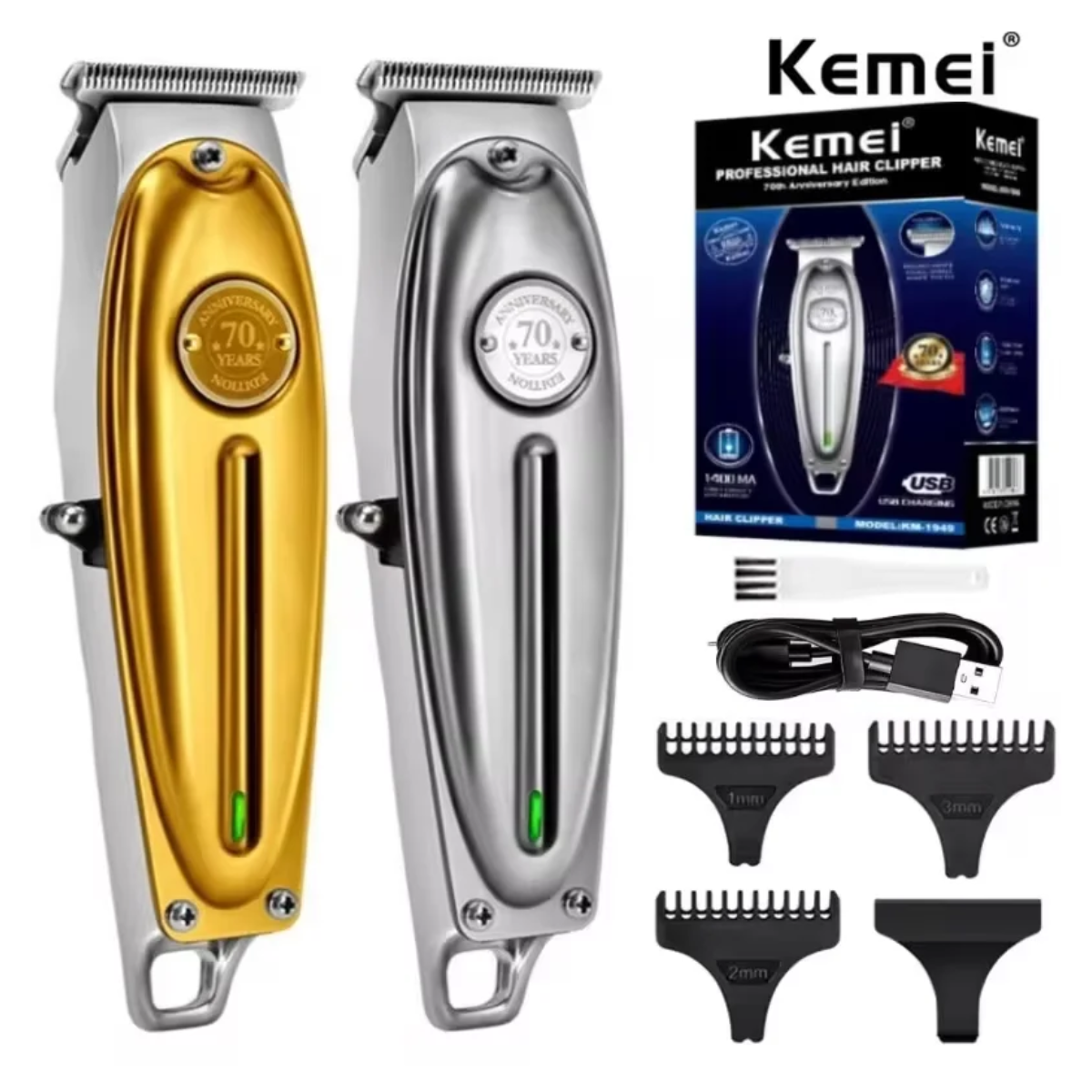 Máquina de Corte Kemei KM-1949  Profissional e Sem Fio