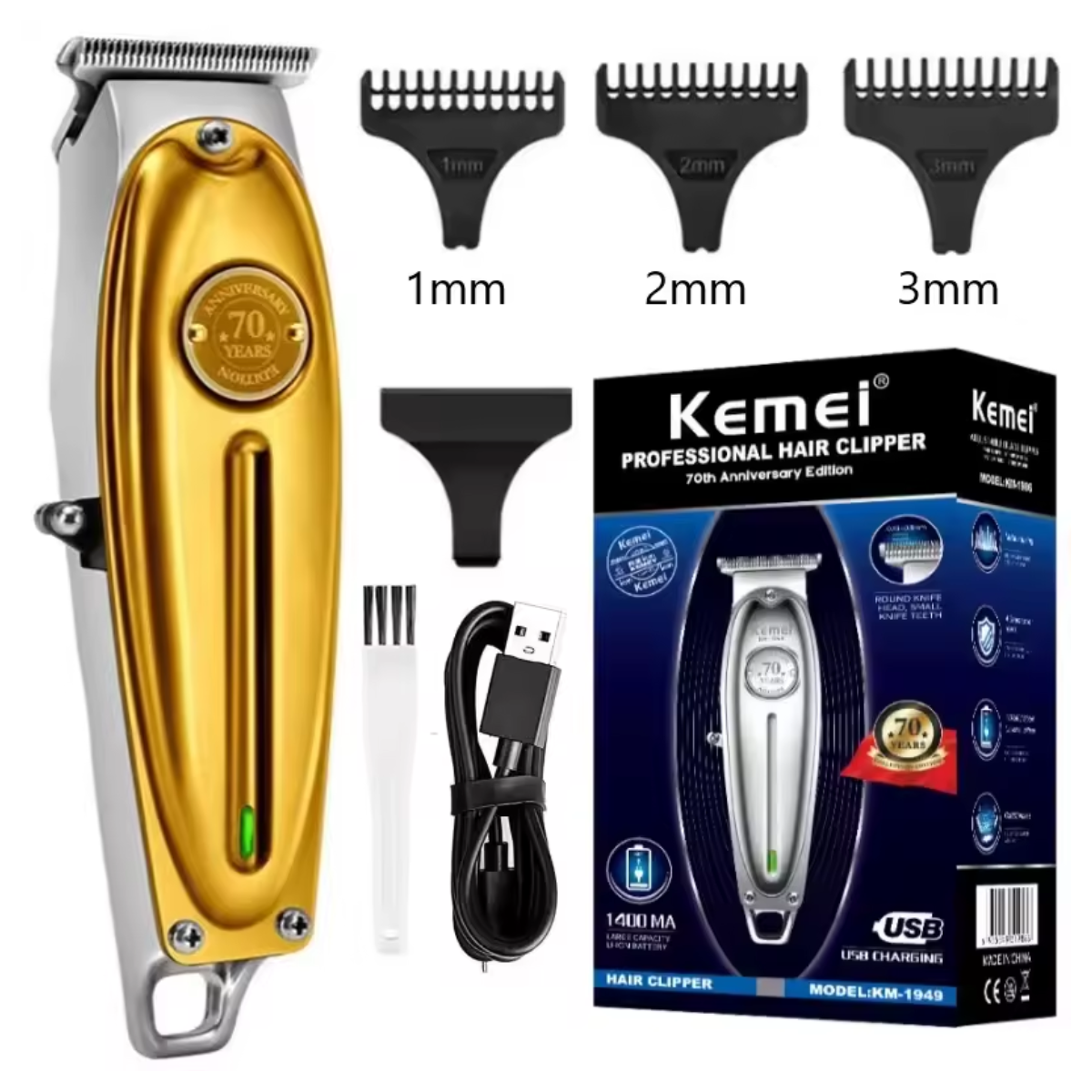Máquina de Corte Kemei KM-1949  Profissional e Sem Fio