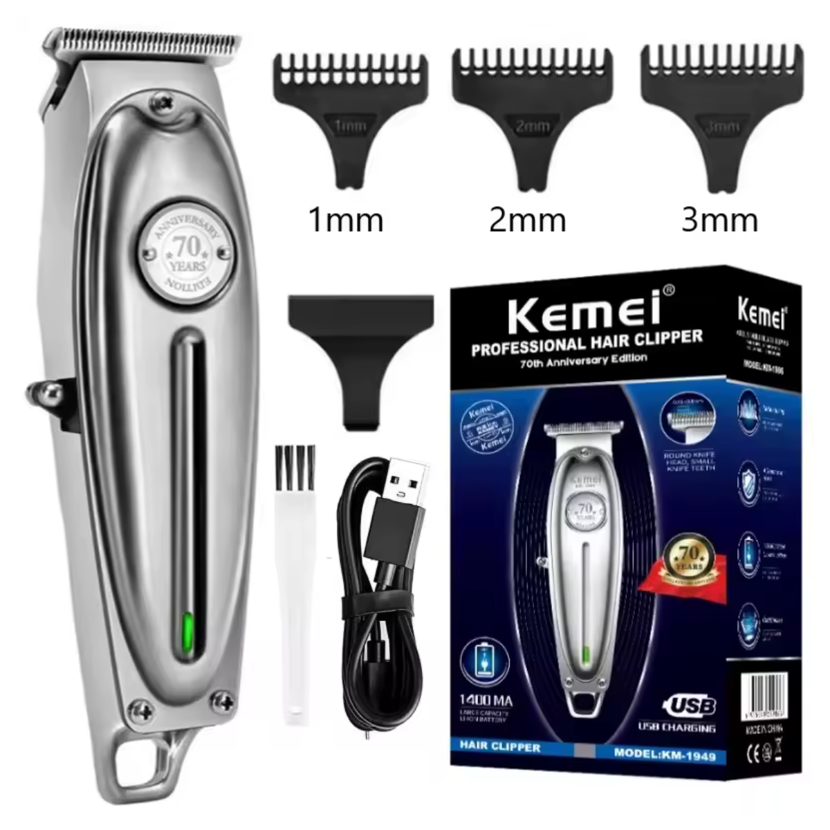 Máquina de Corte Kemei KM-1949  Profissional e Sem Fio