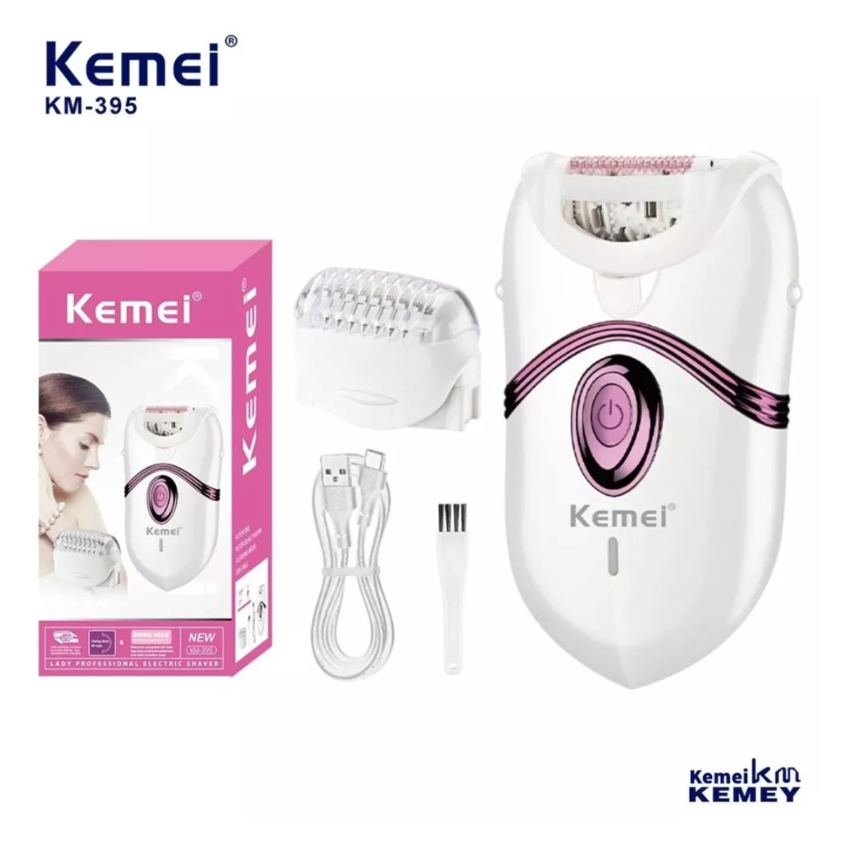 Depilador Kemei KM-395 Lixador de Pés e Aparador De Pelos