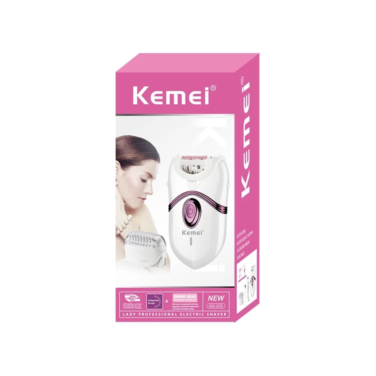Depilador Kemei KM-395 Lixador de Pés e Aparador De Pelos