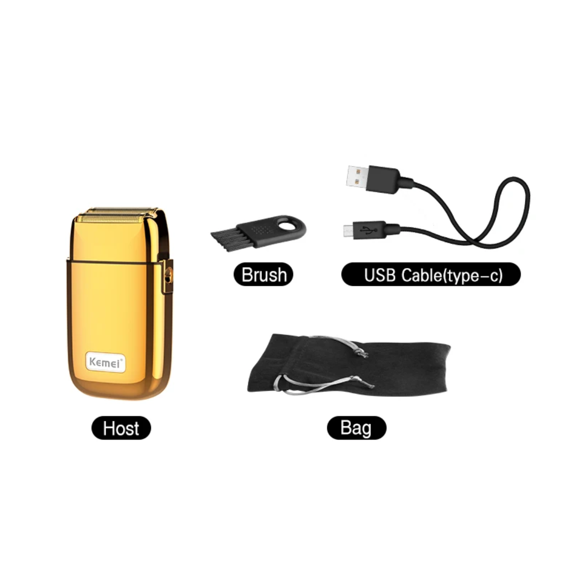 Máquina de Barbear Kemei Km-TX1 Profissional USB e Portátil