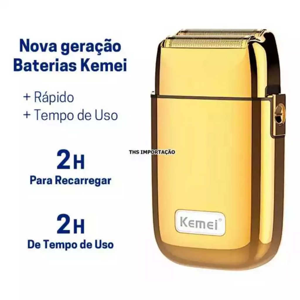 Máquina de Barbear Kemei Km-TX1 Profissional USB e Portátil