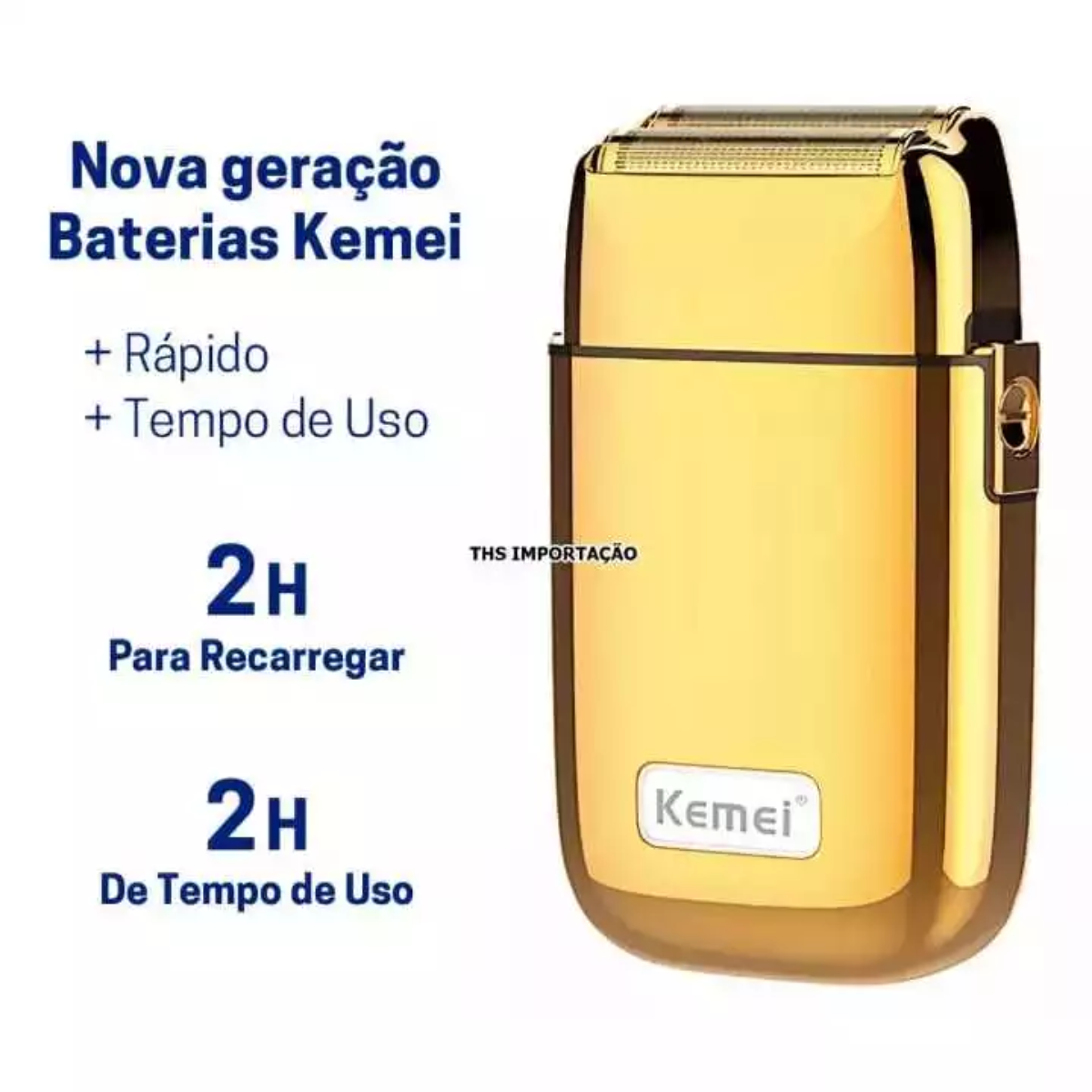 Máquina de Barbear Kemei Km-TX1 Profissional USB e Portátil