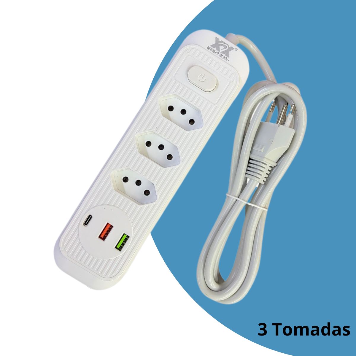 Extensão Elétrica A631 de Ate 5 Tomadas + 2 USB + 1 Tipo-C