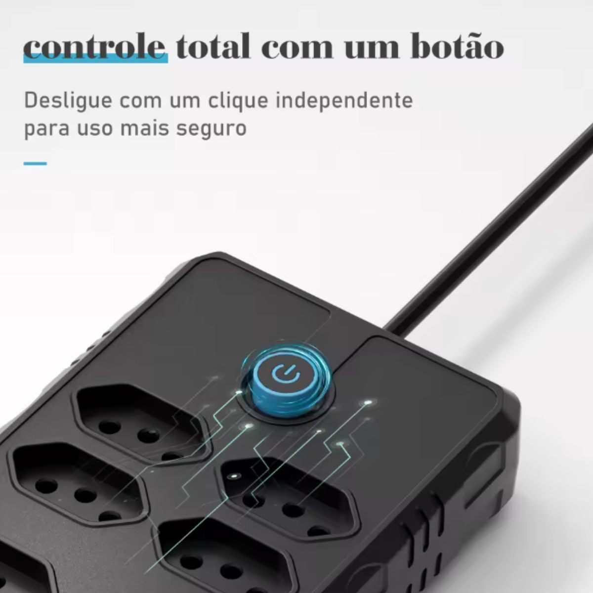 Extensão Coibeu 6 Tomadas +2 USB +2 Tipo C Bivolt