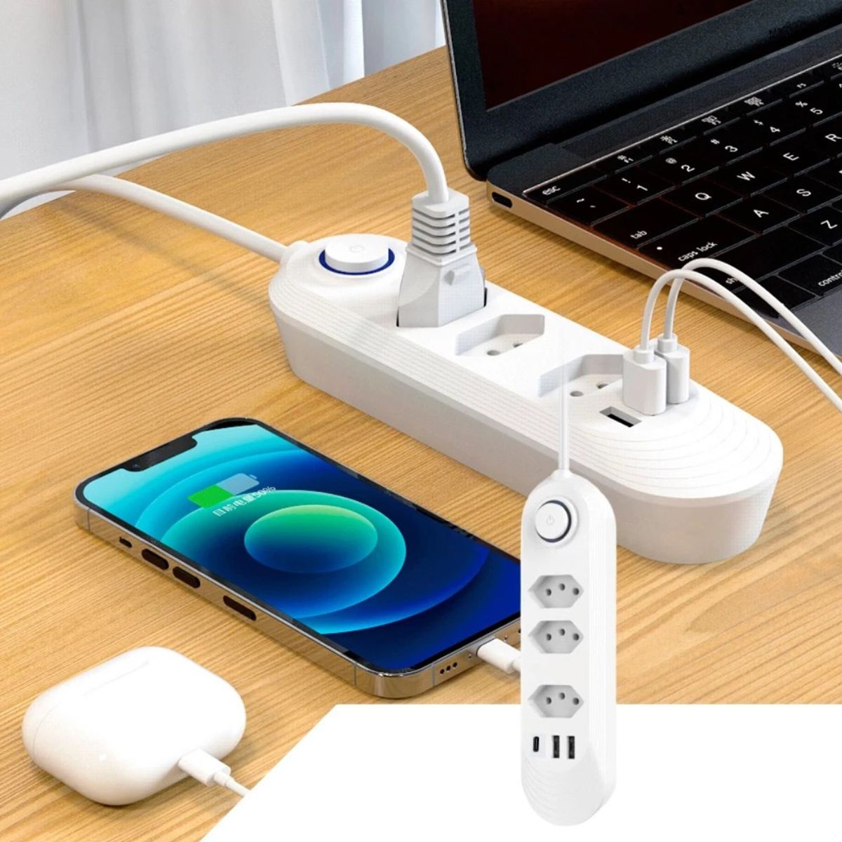 Extensão Elétrica Di Vida Power Socket 6 Tomadas Bivolt