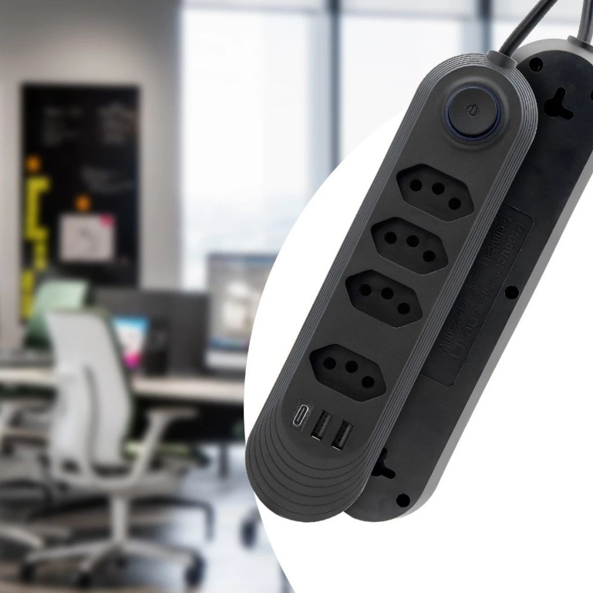 Extensão Elétrica Di Vida Power Socket 6 Tomadas Bivolt