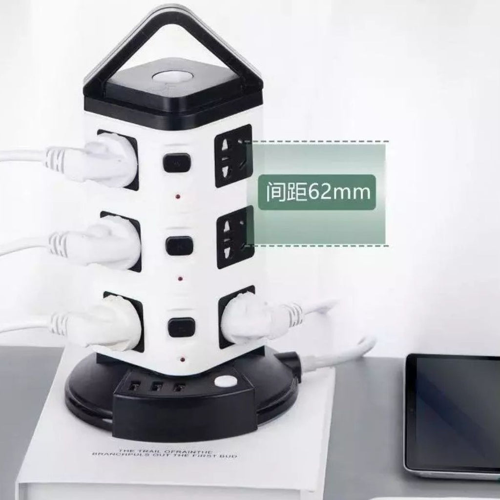 Torre de Tomadas 2500W com USB Universal Fusível e Bivolt