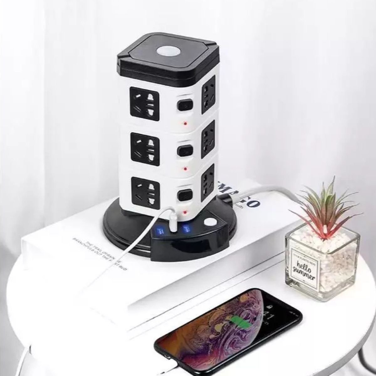 Torre de Tomadas 2500W com USB Universal Fusível e Bivolt
