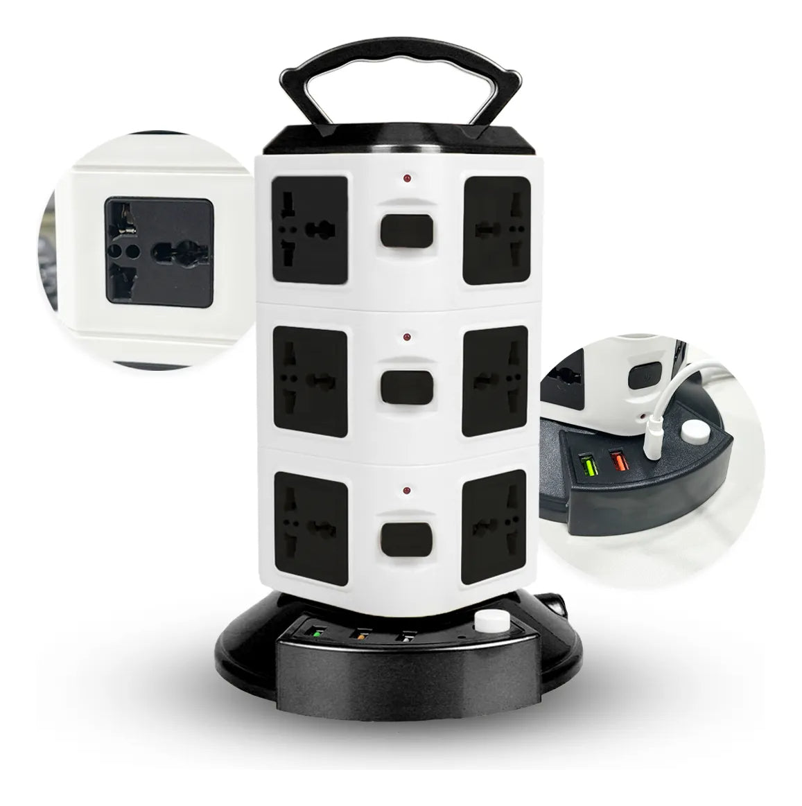 Torre de Tomadas 2500W com USB Universal Fusível e Bivolt