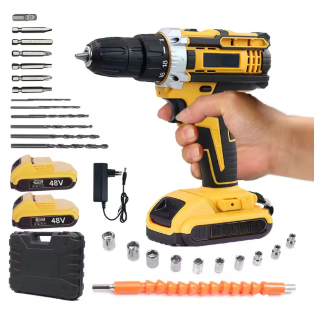 Parafusadeira Furadeira Profissional Bivolt 21v 2 Baterias