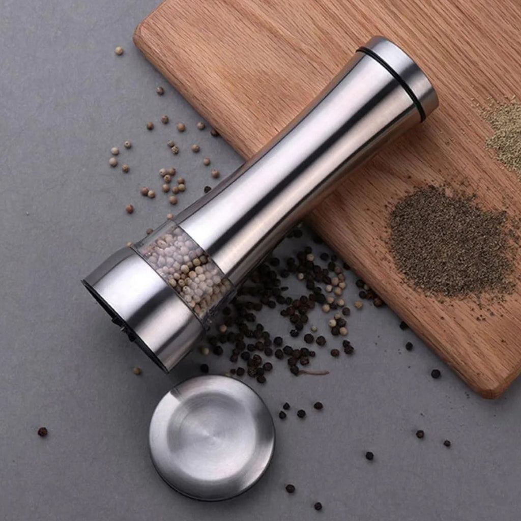 Saleiro Moedor de Sal e Pimenta Gourmet em Inox Profissional