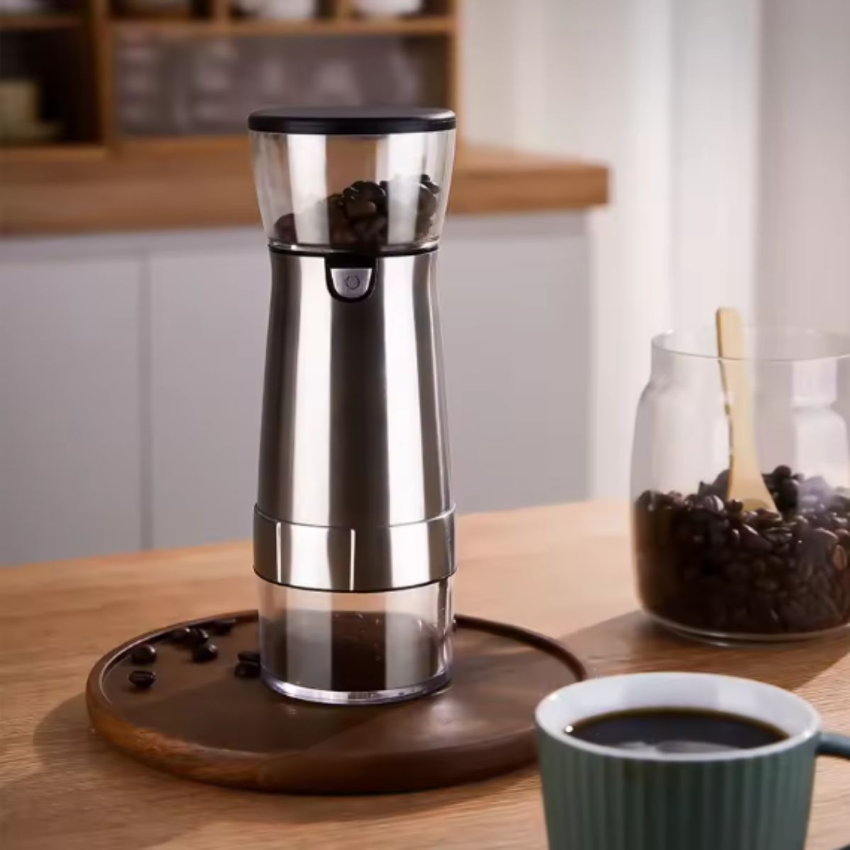Moedor de Café Elétrico Portátil Recarregável USB Ajustável