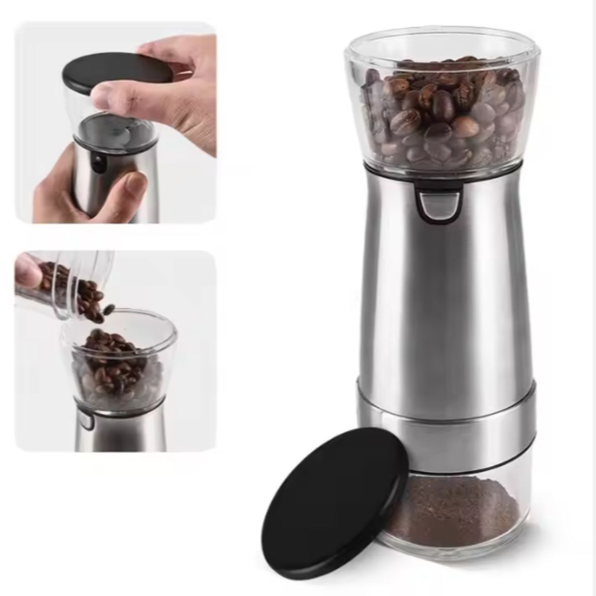 Moedor de Café Elétrico Portátil Recarregável USB Ajustável