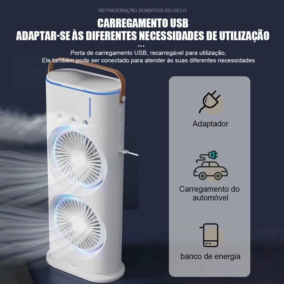Ventilador Torre Portátil Oscilante com Controle Remoto