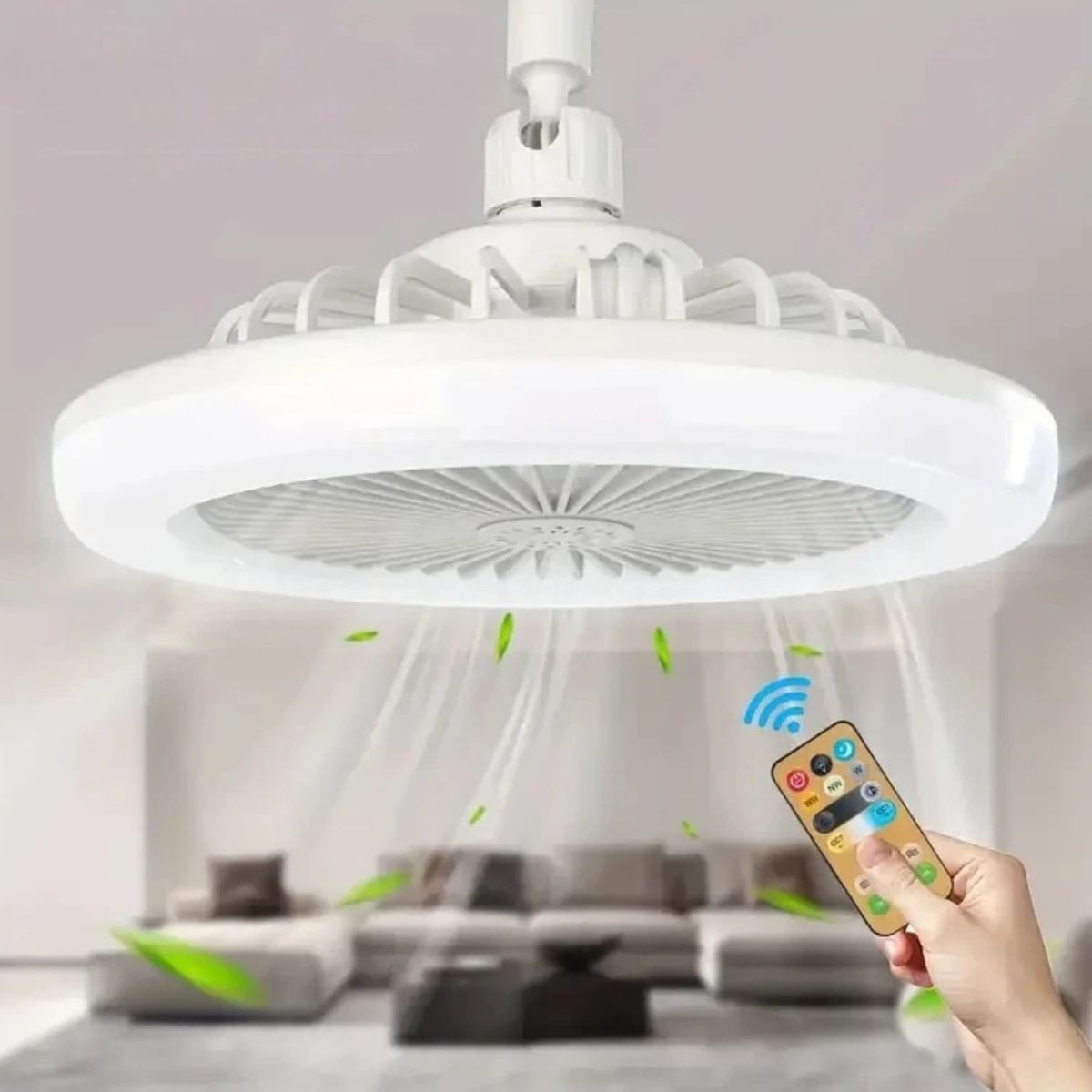 Ventilador de Teto com Luz LED Controle Remoto e Silencioso