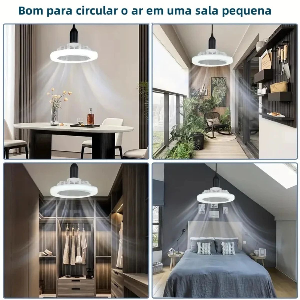 Ventilador de Teto com Luz LED Controle Remoto e Silencioso
