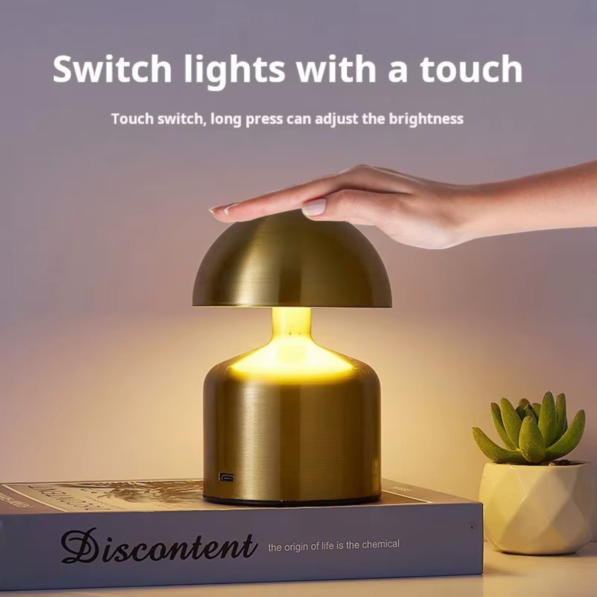 Luminária de Mesa LED Atmosfera 3 Cores Touch Sem Fio USB