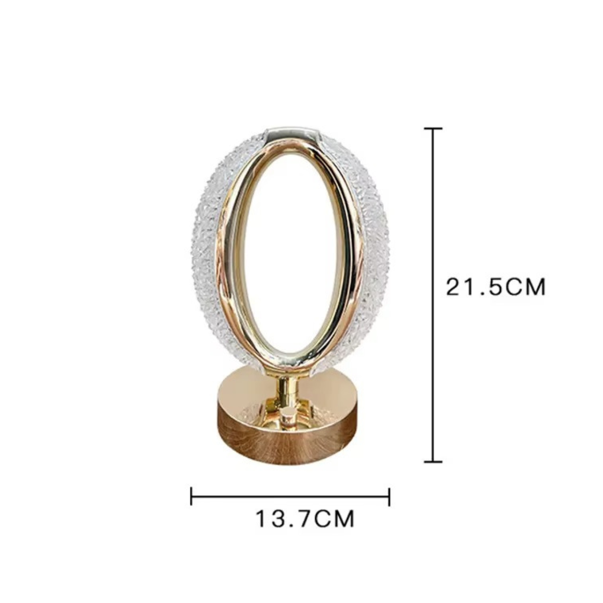 Luminária de Mesa Cristal LED 3 Cores Touch Sem Fio USB
