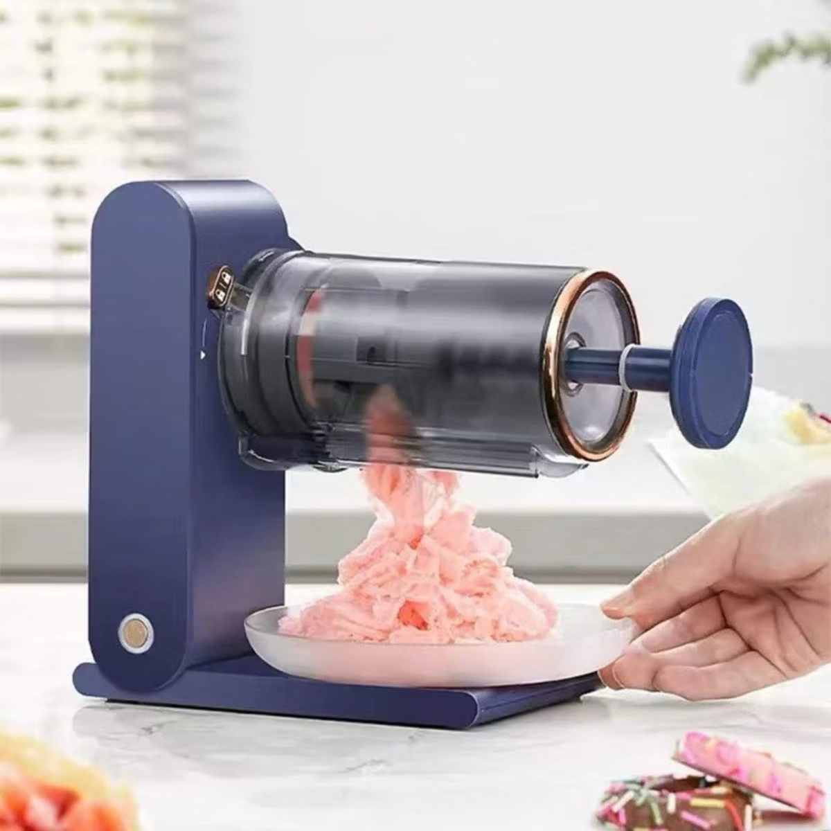 Máquina de Sorvete e Smoothie Recarregável com Triturador de Gelo