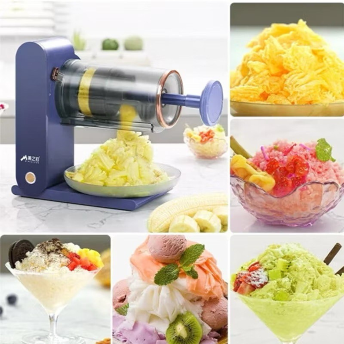 Máquina de Sorvete e Smoothie Recarregável com Triturador de Gelo