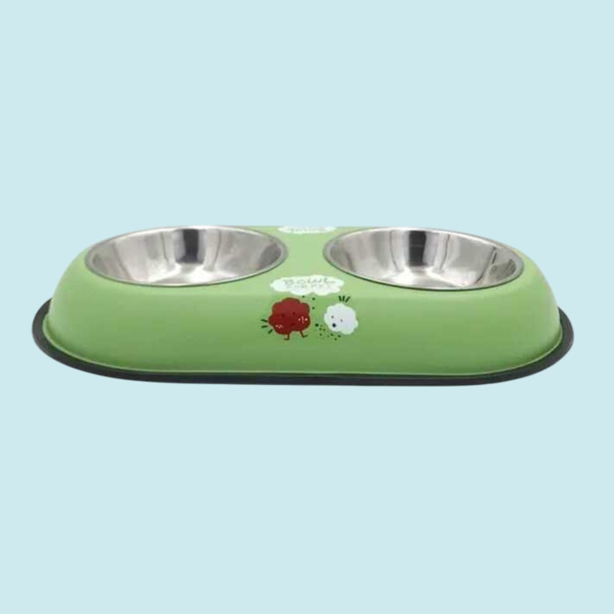 Comedouro Duplo Pet em Aço Inox com Suporte Antiderrapante
