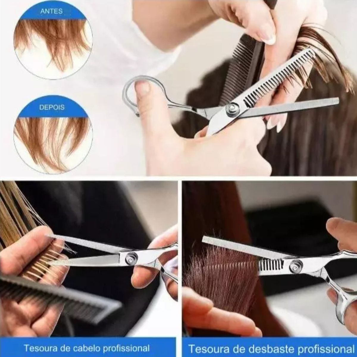 Kit Tesoura Profissional Fio Laser 6 e Desbaste 5.5