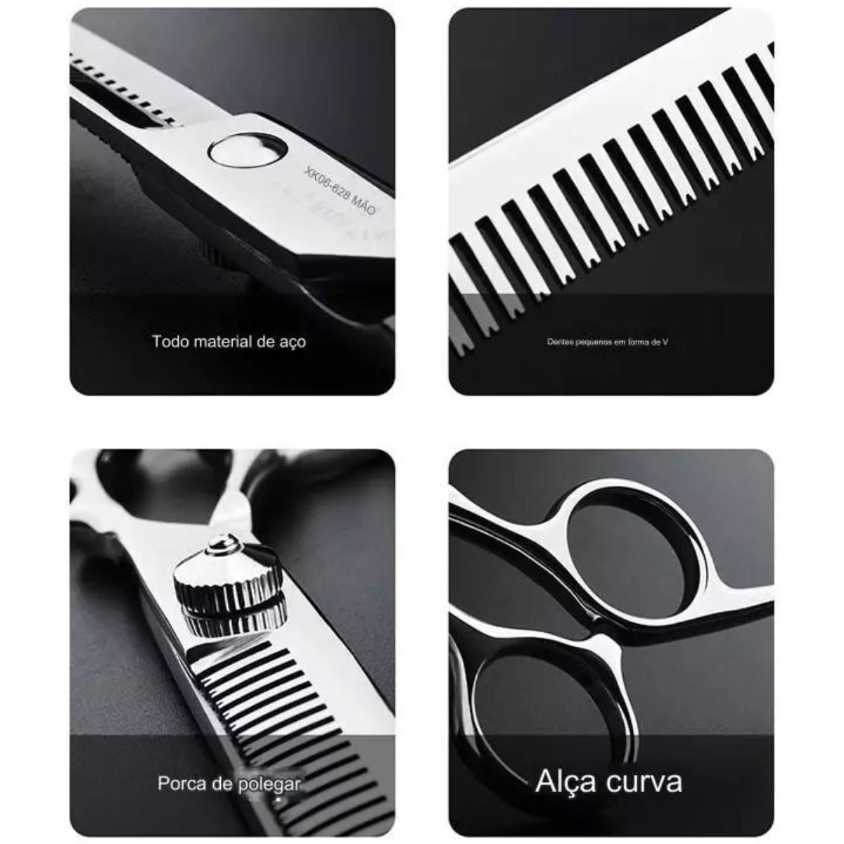 Kit Tesoura Profissional Fio Laser 6 e Desbaste 5.5