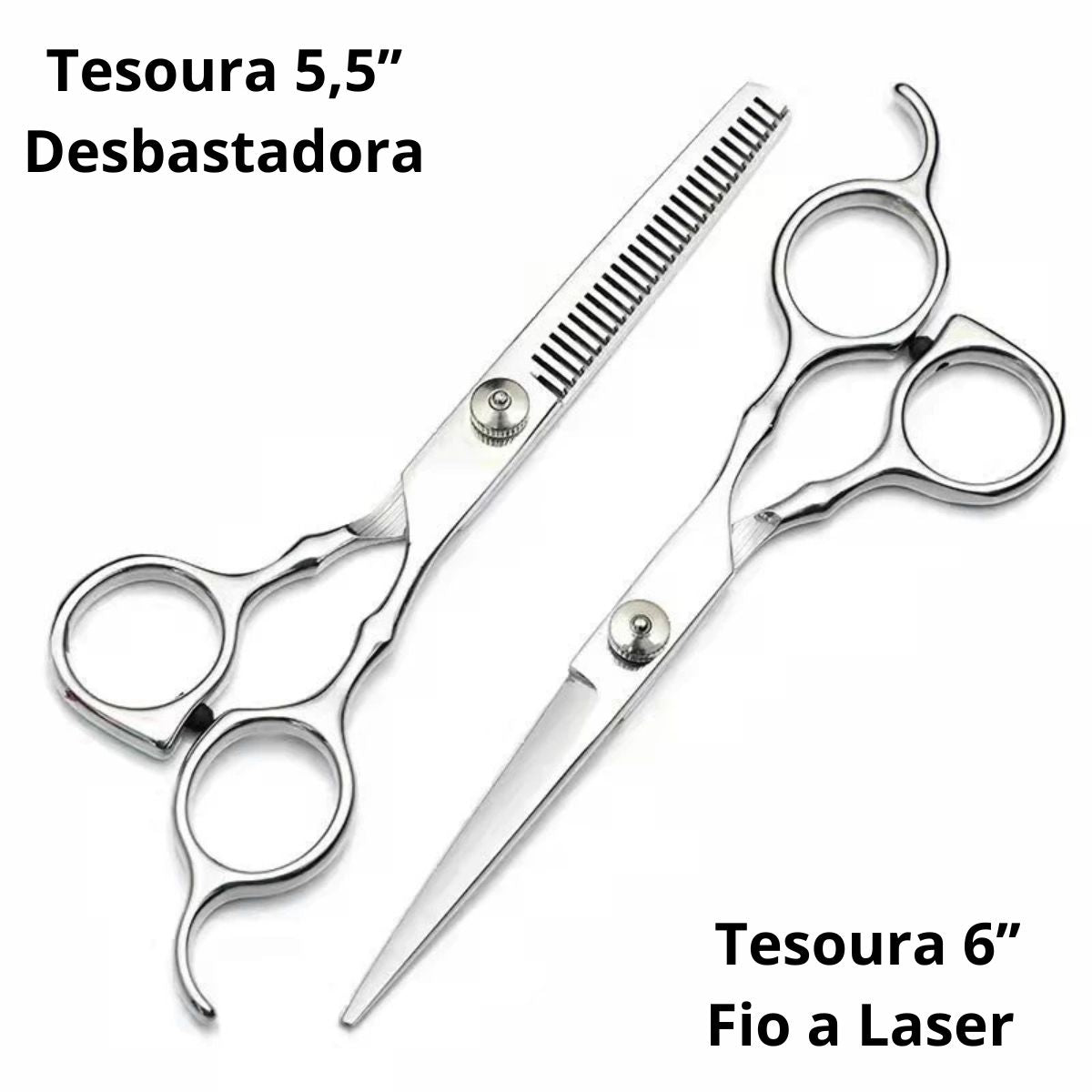 Kit Tesoura Profissional Fio Laser 6 e Desbaste 5.5
