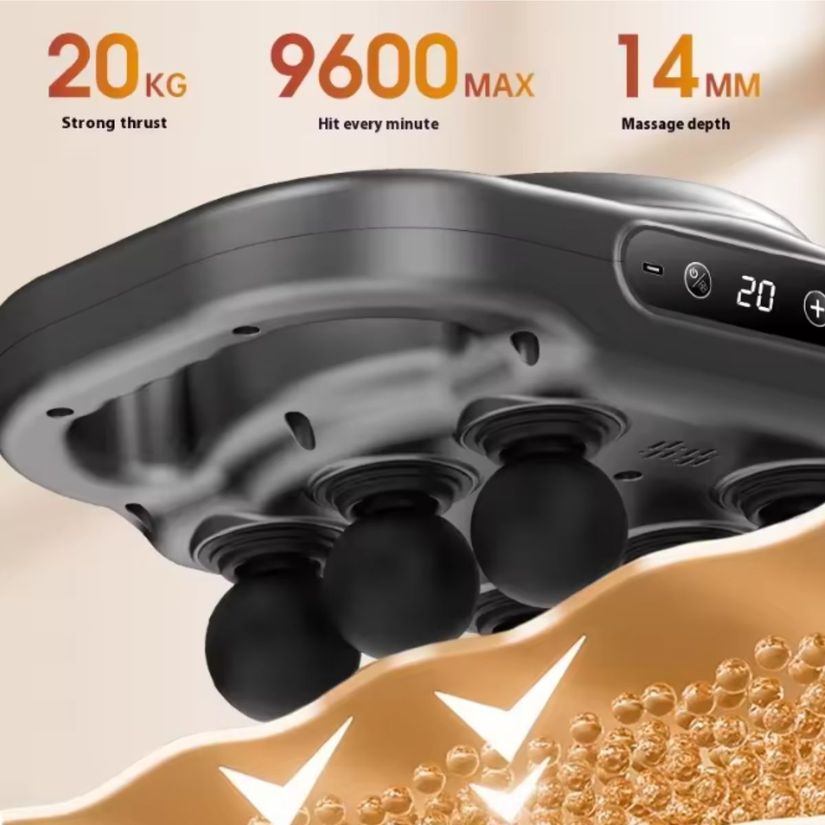 Massageador Elétrico Recarregável com 6 Cabeça