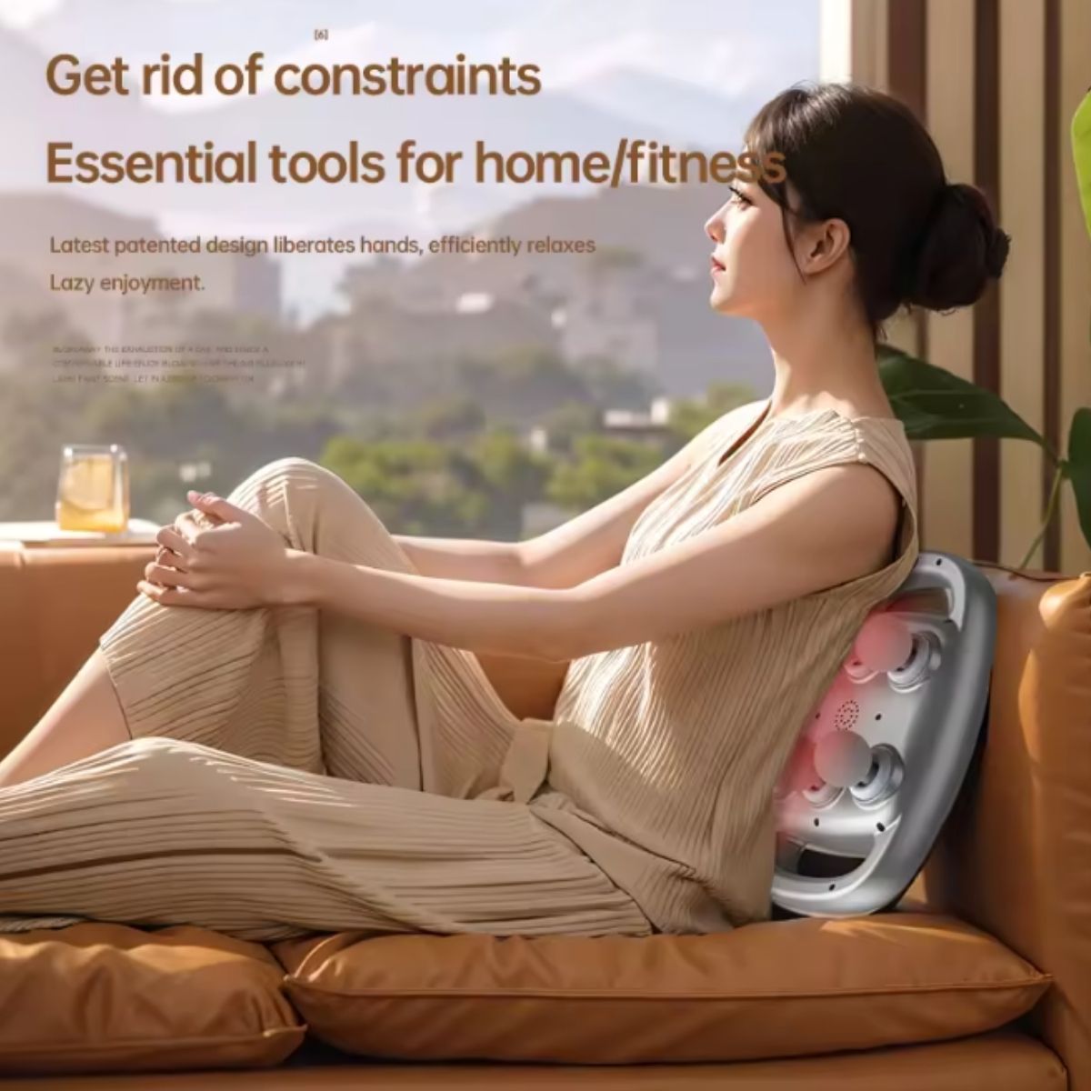 Massageador Elétrico Recarregável com 6 Cabeça