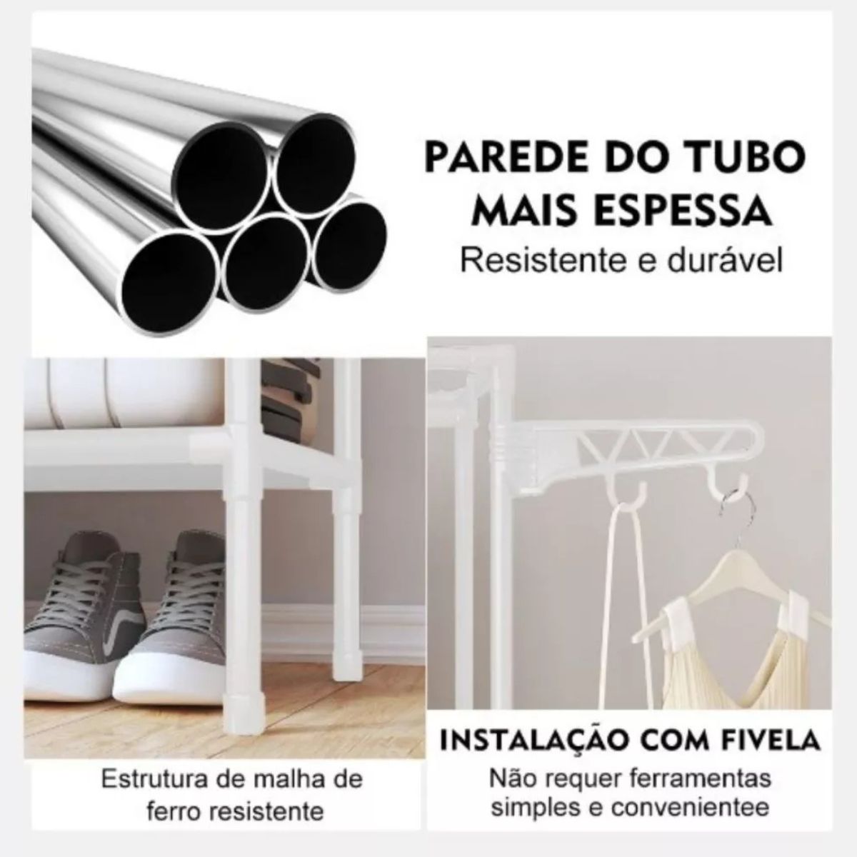 Organizador de Roupa Desmontável 3 Colunas para Closet