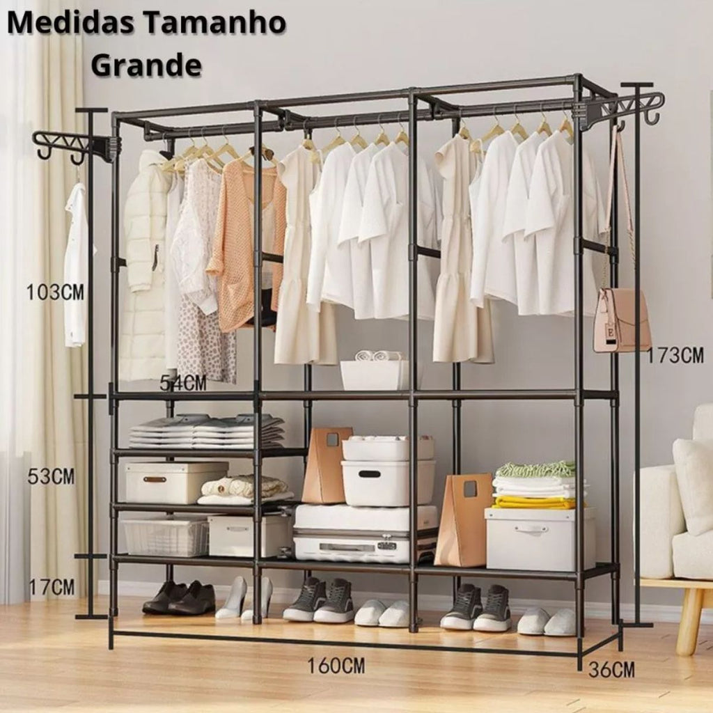 Organizador de Roupa Desmontável 3 Colunas para Closet