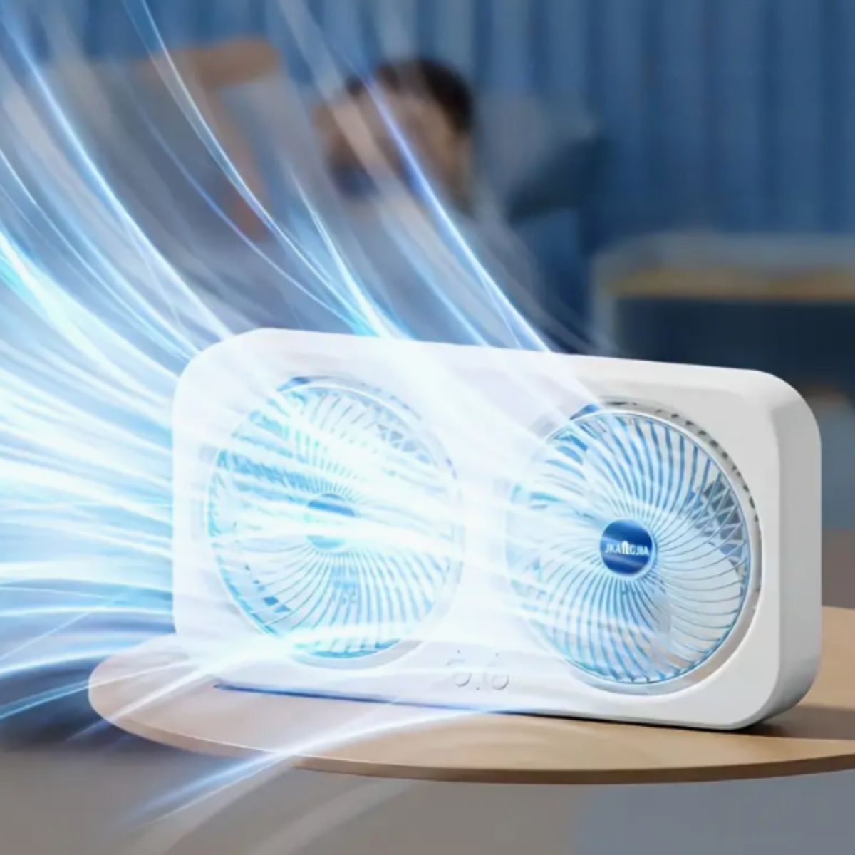 Ventilador Duplo Portátil Recarregável de Mesa ou Parede