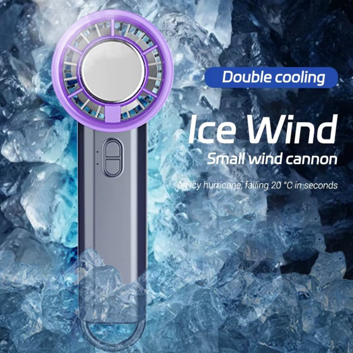 Mini Ventilador Portátil com Refrigeração a Gelo 10W 6cm