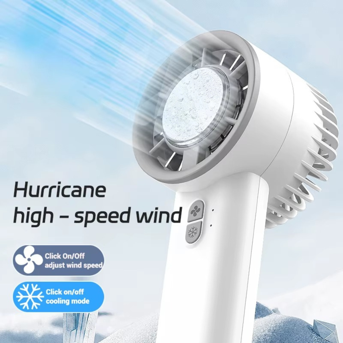 Mini Ventilador Portátil com Refrigeração a Gelo 10W 6cm