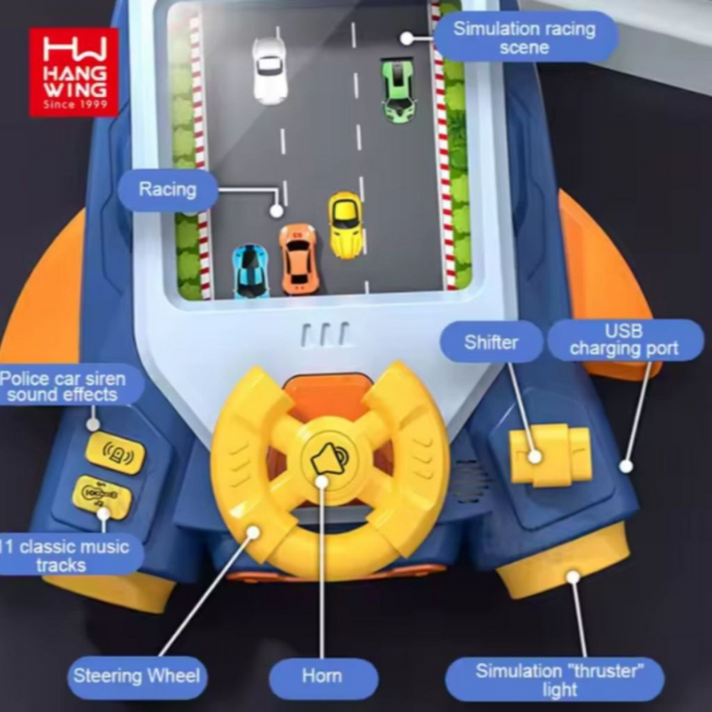 Brinquedo Infantil Mini Carro de Corrida com Volante Musical
